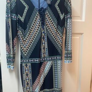 Colorful Geometric Patterned Women's Dress